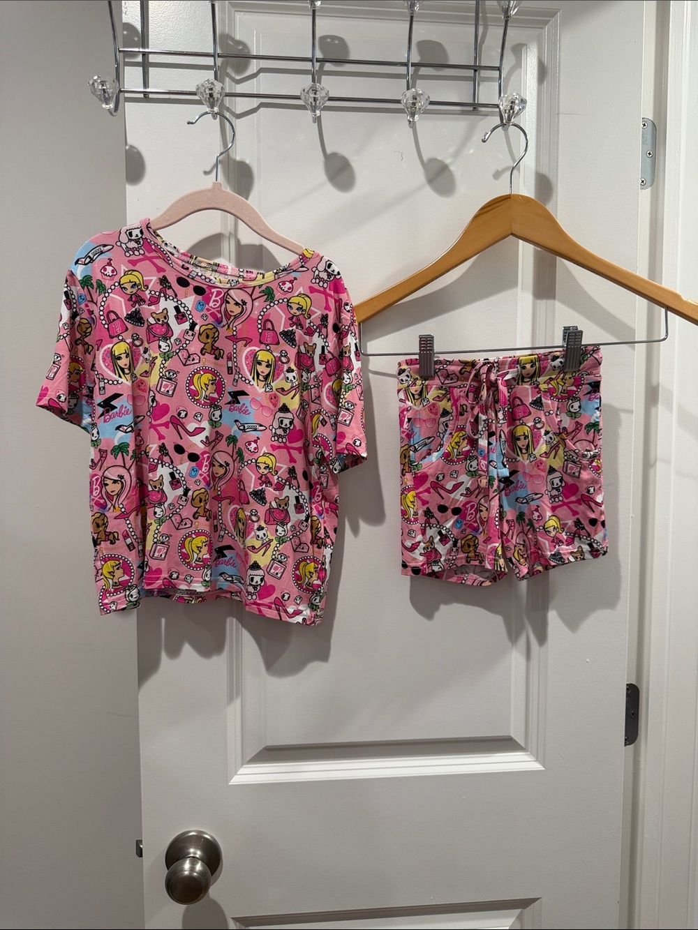Girls bamboo Barbie Pink Shorts Daywear Set size 4T NWT